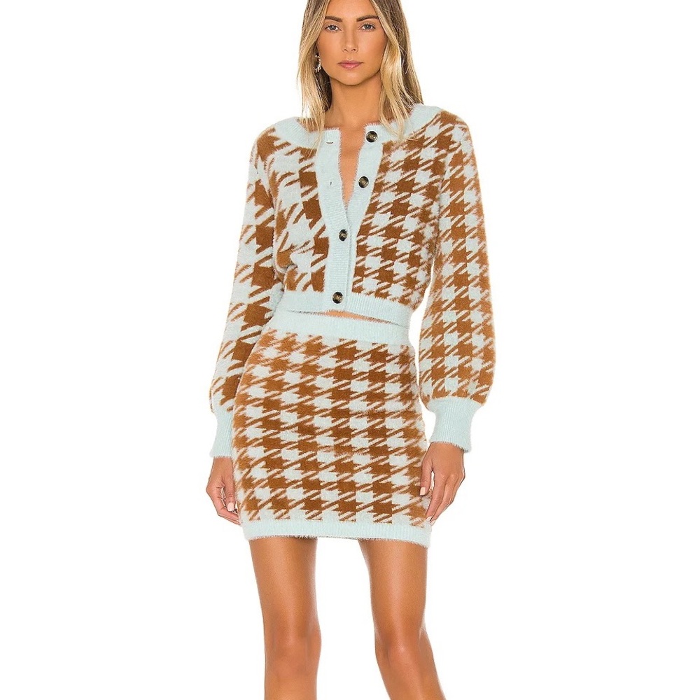For Love and Lemons Cher Houndstooth Skirt M